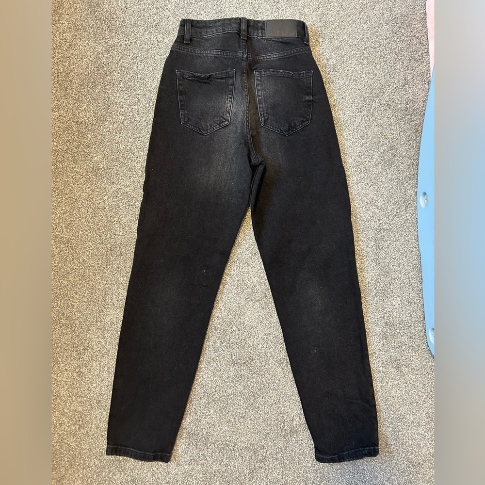 Zara Washed Black High-Waist Mom Fit Jeans - Picture 3 of 3